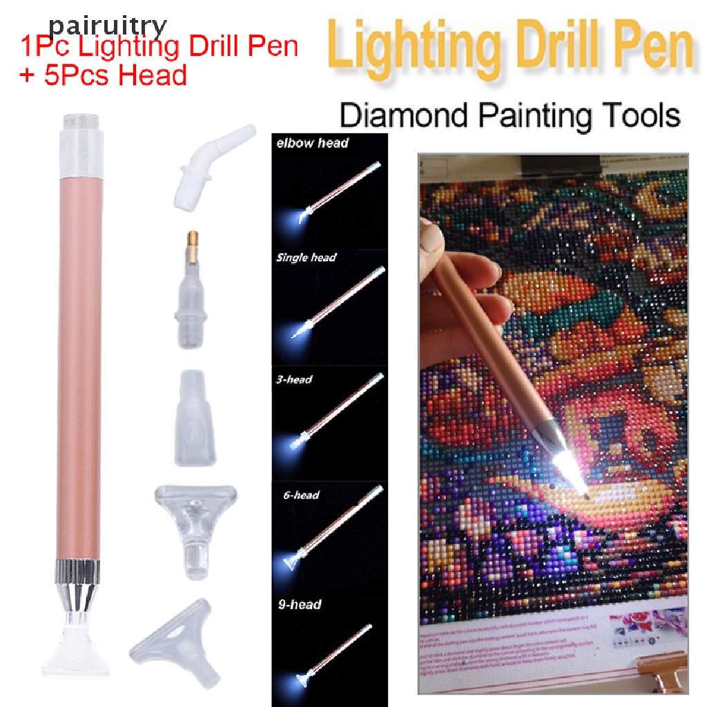 Prt 5D Diamond Pager Pen Lighg Titik Bor Pen DIY Craft Diamond Aksesoris PRT