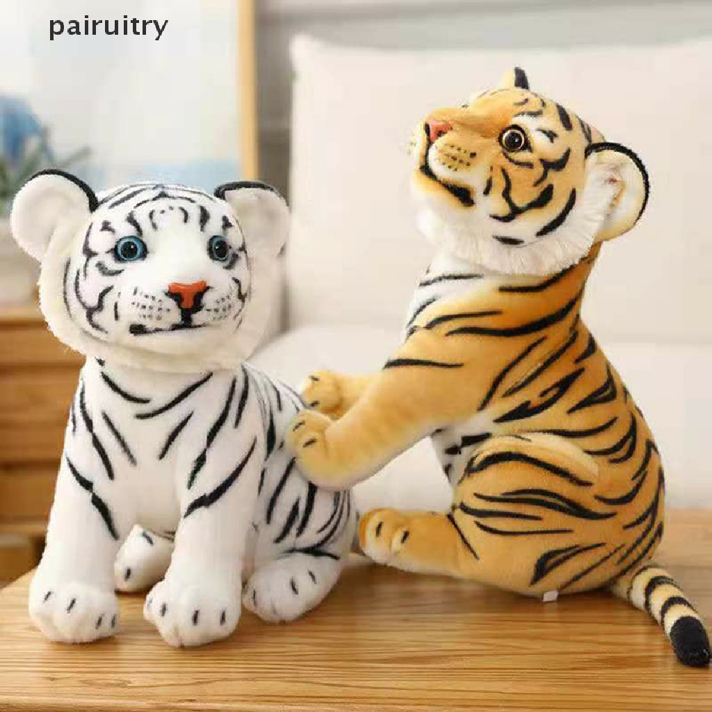 Prt 23-33 cm Cute lifelike Tiger Stuffed Animals White Tigers Mainan Mewah Real-life Wil PRT