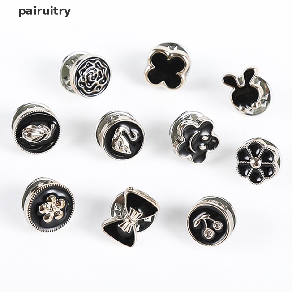 Prt 10Pcs/Set Lucu Praktis Anti-Silau Bros Dress Garis Leher Mutiara Pin Baju Fixe PRT