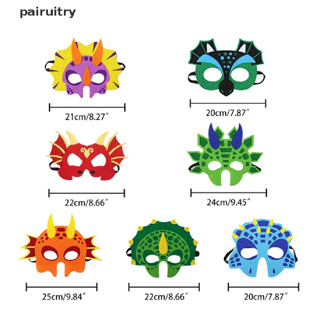Prt Topeng Dinosaurus Busa Anak-Anak Untuk Pesta Ulang Tahun Sovenir Halloween Dengan Tali Elastis PRT