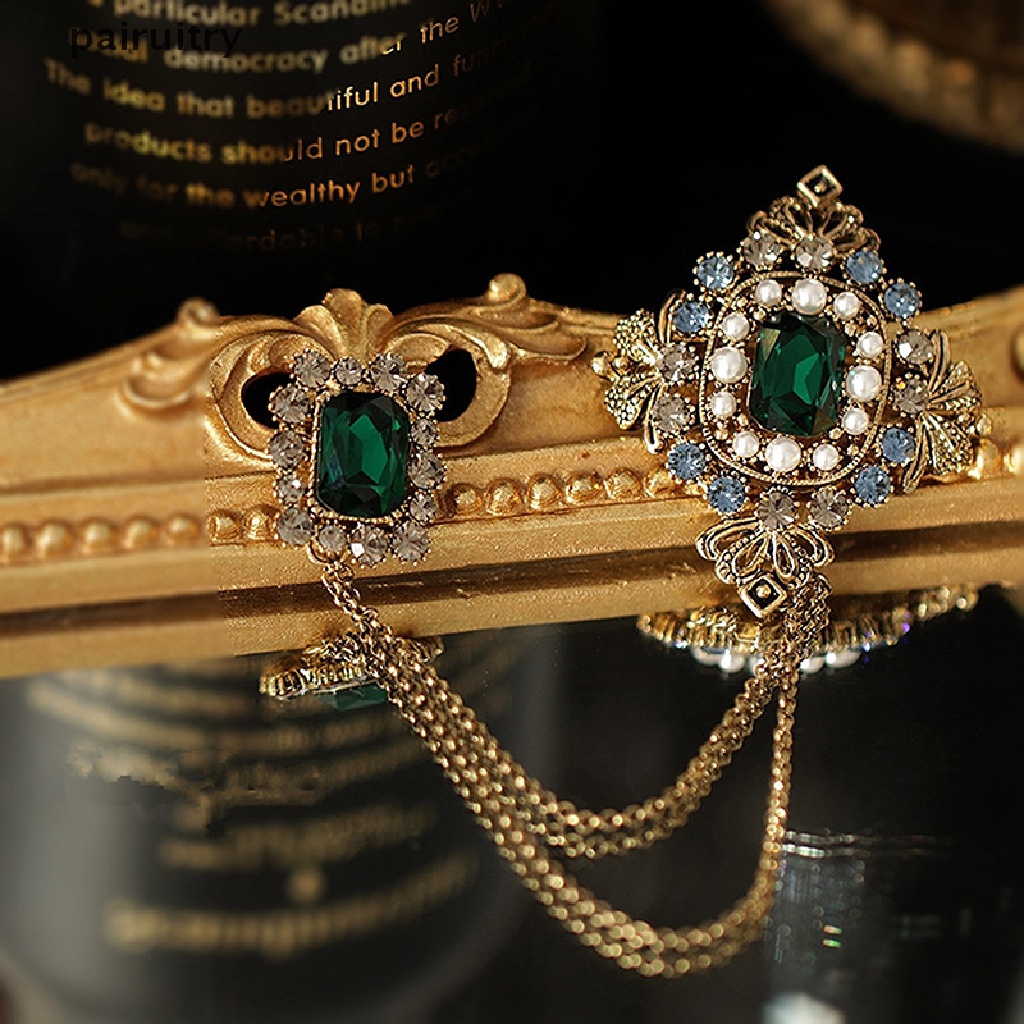 Prt Vintage Bros Rumbai Bahan Metal Untuk Wanita Dekorasi Jas Kristal Brooch Pin PRT