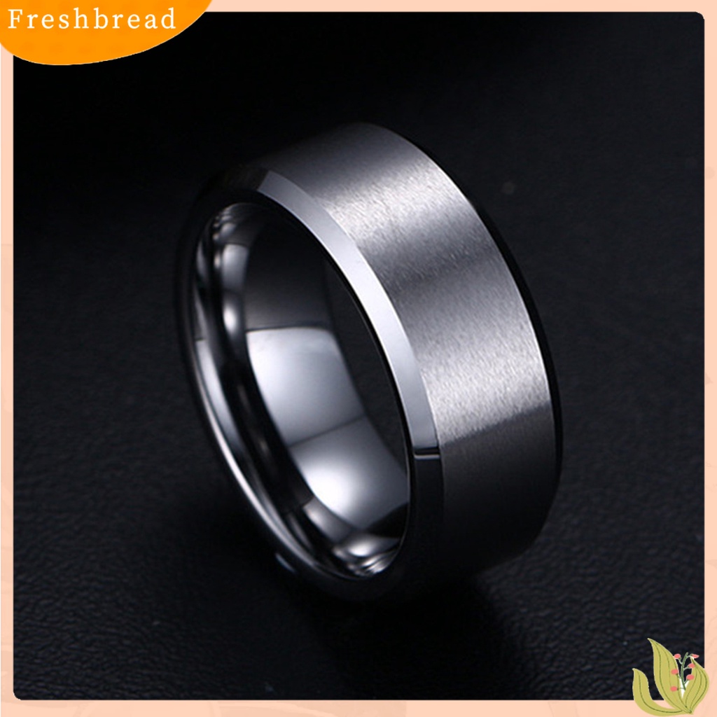 &lt; Freshbread &gt; 8mm Cincin Casual Unisex Warna Solid Tidak Mudah Pecah Aksesoris Cincin Jari Nyaman Untuk Outdoor