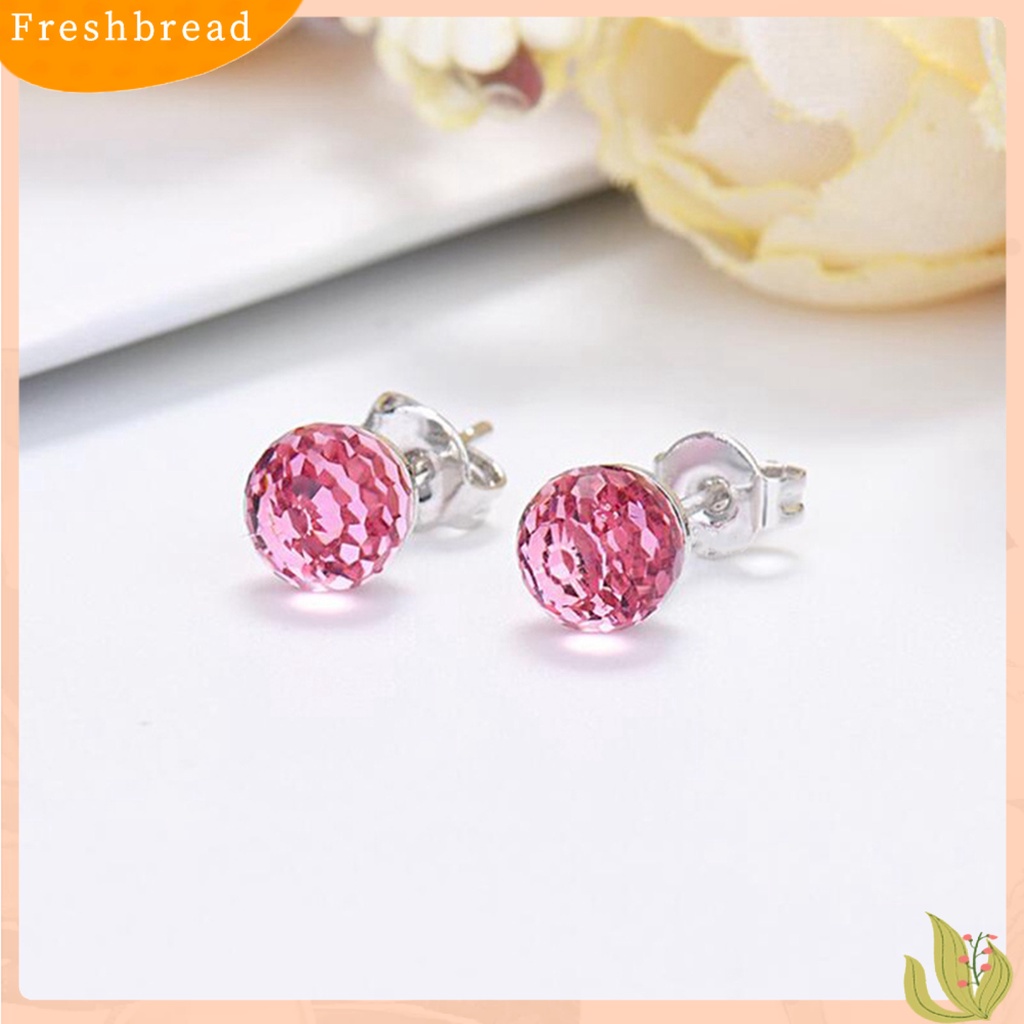 < Freshbread > Fashion Wanita Desain Bola Kristal Imitasi Ear Stud Earrings Perhiasan Hadiah Aksesori