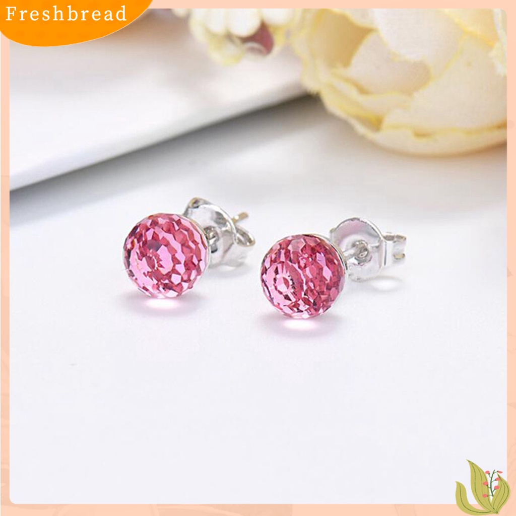 &lt; Freshbread &gt; Fashion Wanita Desain Bola Kristal Imitasi Ear Stud Earrings Perhiasan Hadiah Aksesori