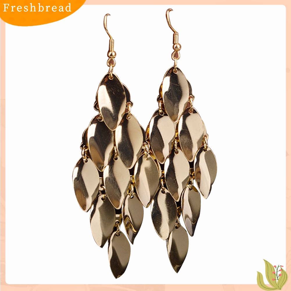 < Freshbread > Fashion Wanita Tetesan Air Disk Charms Panjang Menjuntai Eardrop Anting Perhiasan Hadiah