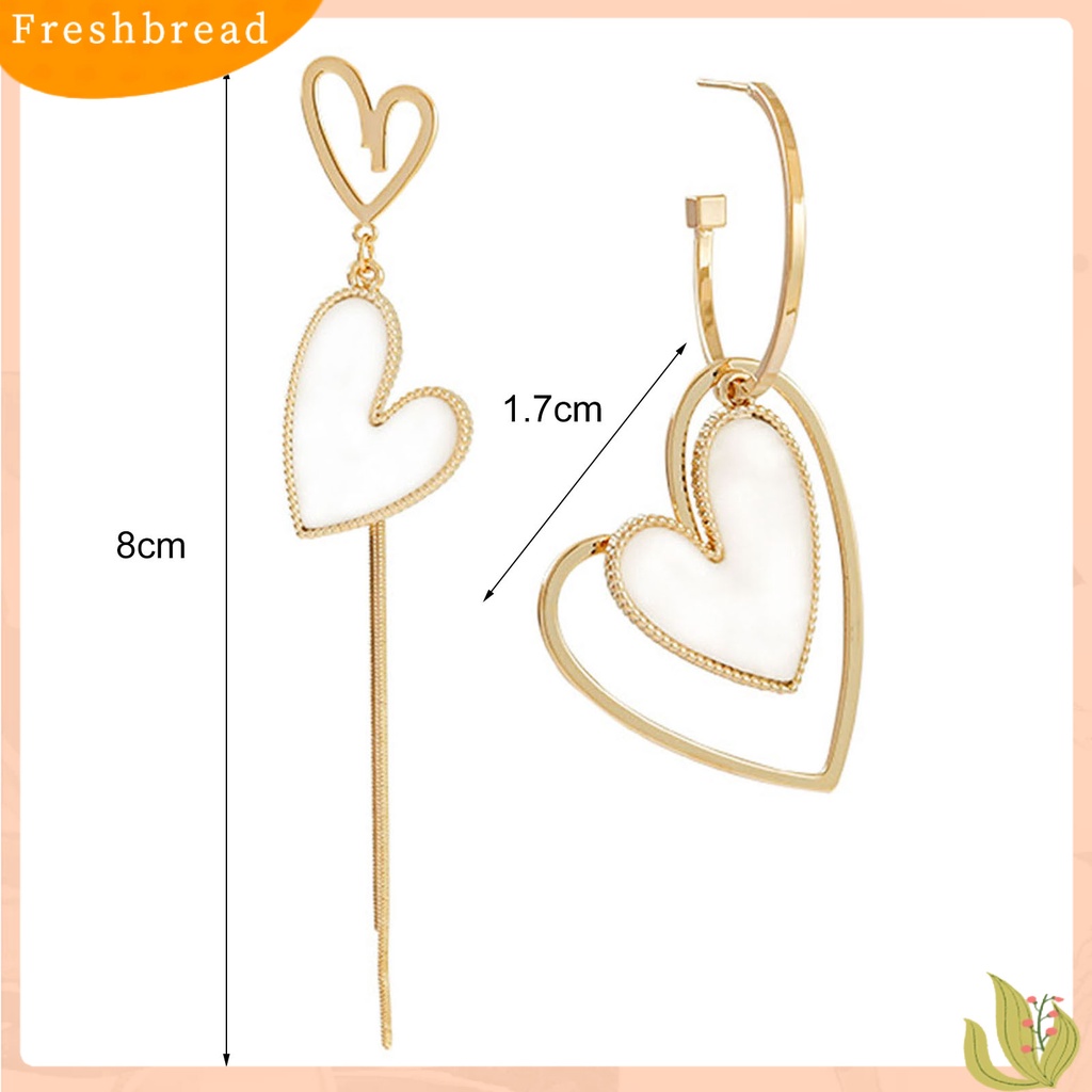 &lt; Freshbread &gt; 1pasang Anting Tusuk Asimetris Anti Karat Chic Cewek Asimetris Anting Panjang Untuk Pesta