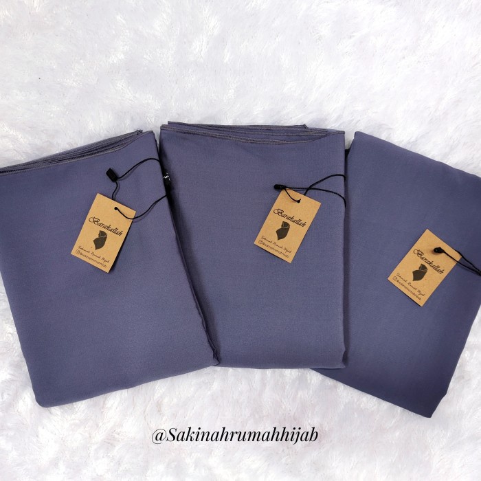 TERLARIS Hijab Jilbab Segi Empat Wolfis Polos 130 x 130 Syari Warna Denim - DENIM, 130x130cm
