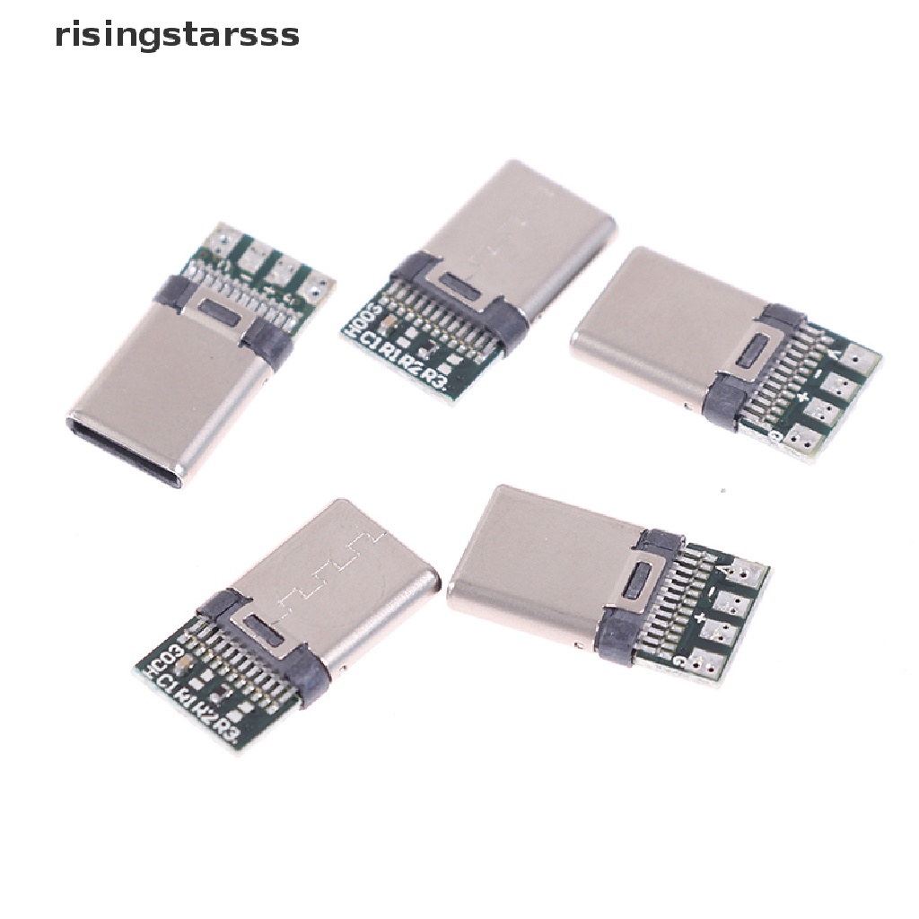 Rsid Span-New5/10Pcs USB 3.1 Type C Male DIY Solder Kabel Plug Konektor Soket Papan PC Jelly