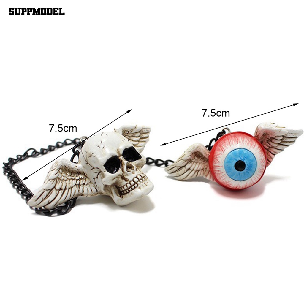 Suppmodel 2Pcs Compact Size Liontin Mata Perlengkapan Mobil Eye Skull Car View Mirror Hanging Pendant Bentuk Kreatif