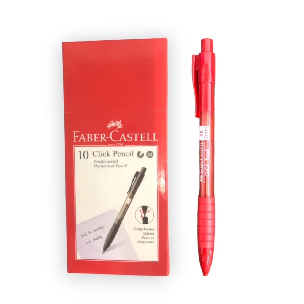 

Pensil Mekanik Faber castell 2B Tip 2.0 mm Pencil Mechanical #132821 Warna Barrel Red - Satuan