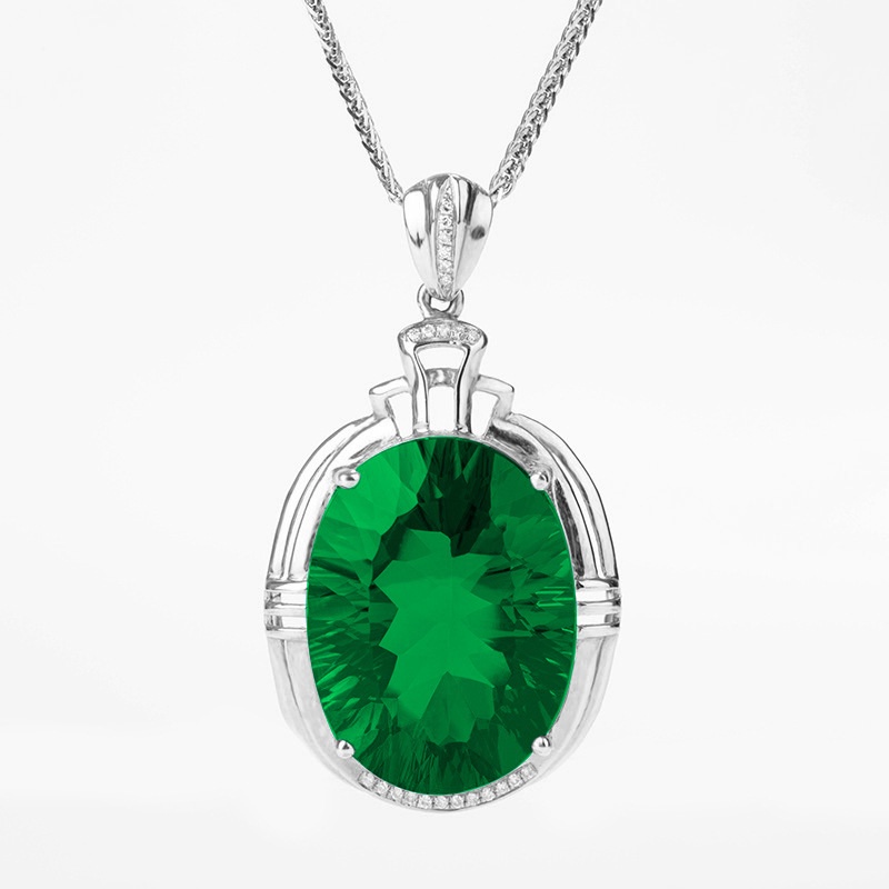 Goldkingdom Aksesoris Perhiasan Fashion Ready Stock Set Kalung Batu Permata Berwarna Dengan Liontin Zirkon Afrika Selatan Batu Permata Berwarna