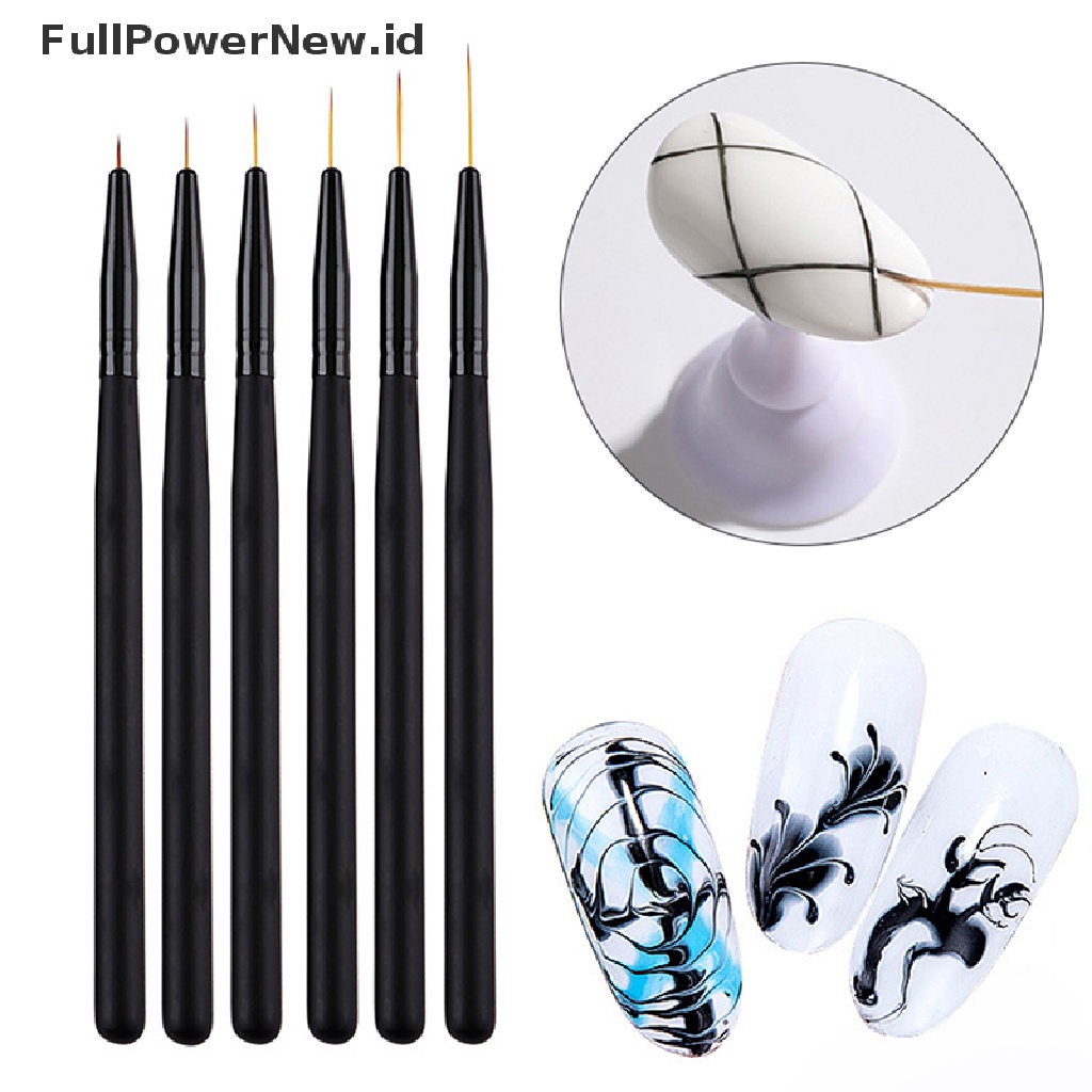Power 1PC Kuas Liner Nail Art Paing Pen Pola Gagang Hitam Manicure Tools ID