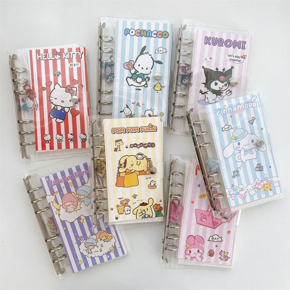 Agustina Binder Notebook Transparan Perlengkapan Sekolah Kuromi A6 Size Cinnamoroll Dengan Liontin Spiral Note Book