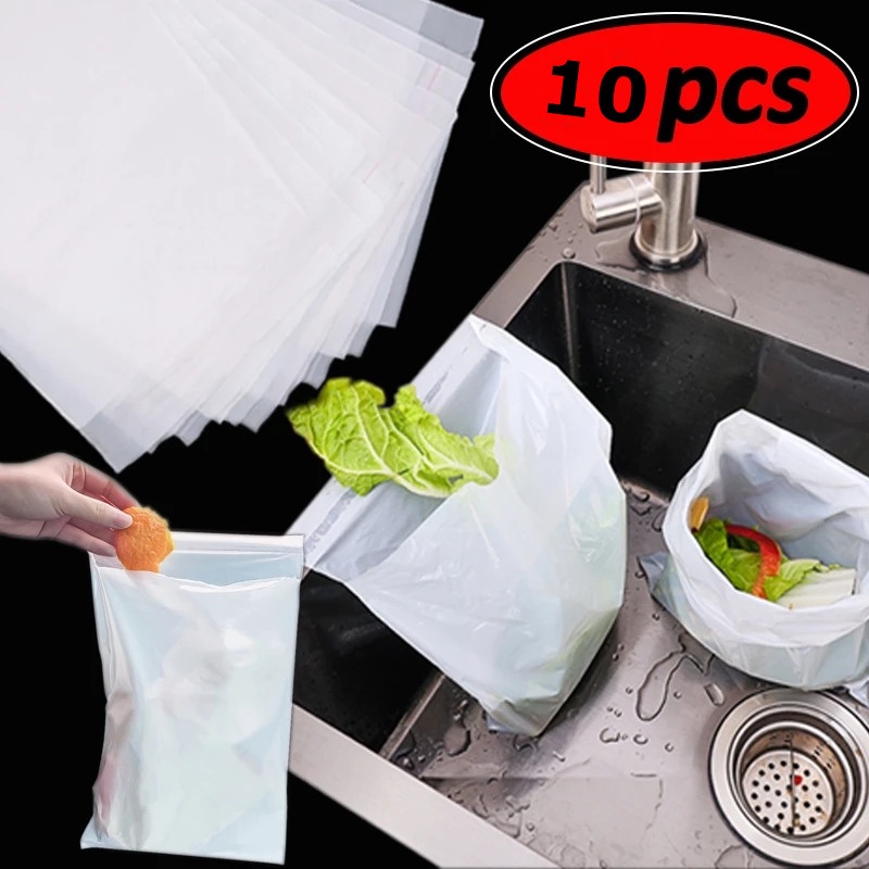 10pcs Self-Adhesive Kantong Sampah Mobil Sekali Pakai Sampah Biodegradable Rubbish Holder Storage Bags Untuk Aksesoris Dapur Kantor Kendaraan Otomatis