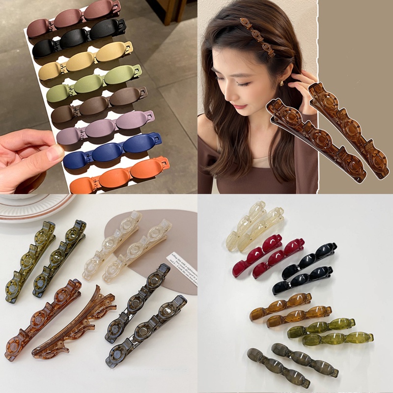 Klip Jepit Rambut Akrilik Kepang Musim Panas Baru Holder Matte Hairpin Headwear Aksesori Rambut Untuk Anak Perempuan