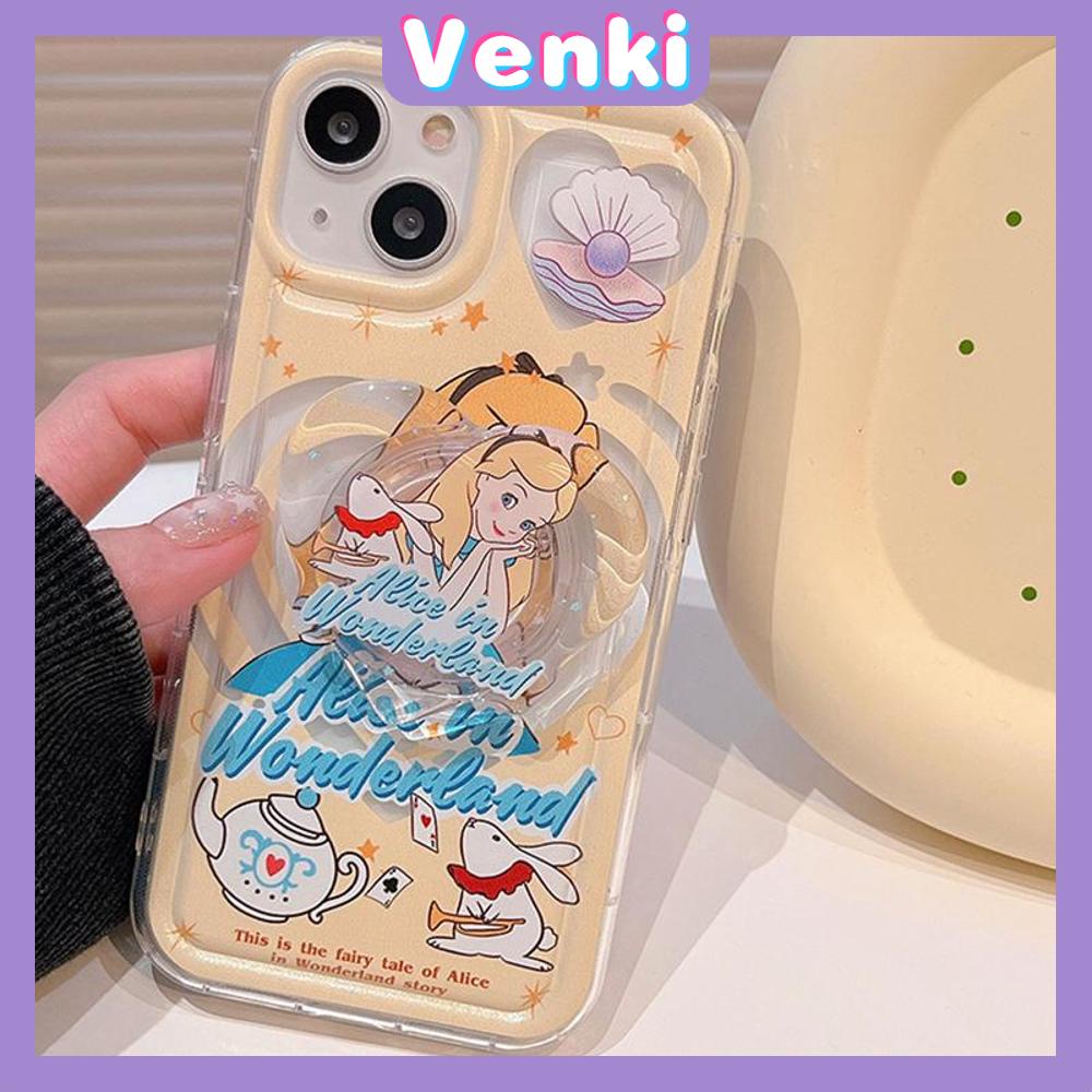 Case For iPhone 11 Soft TPU Clear Jelly Airbag Case With Stand Cute Cartoon Princesses Camera Protection Shockproof For iPhone 14 Plus 13 12 11 Pro Max 7 Plus X XR