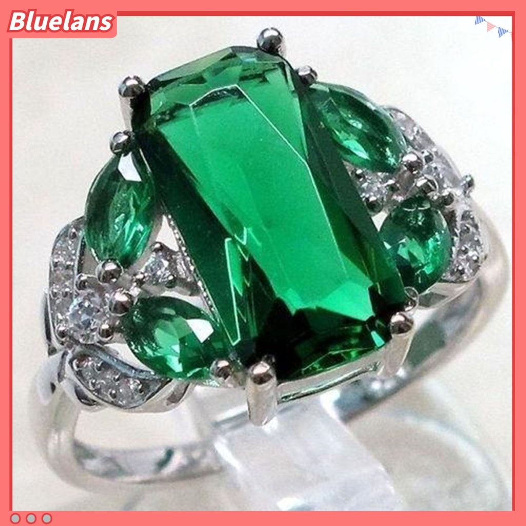 {In Stock} Lebar Pengerjaan Indah Wanita Cincin Paduan Permata Imitasi Berlian Imitasi Pernikahan Band Perhiasan Aksesori