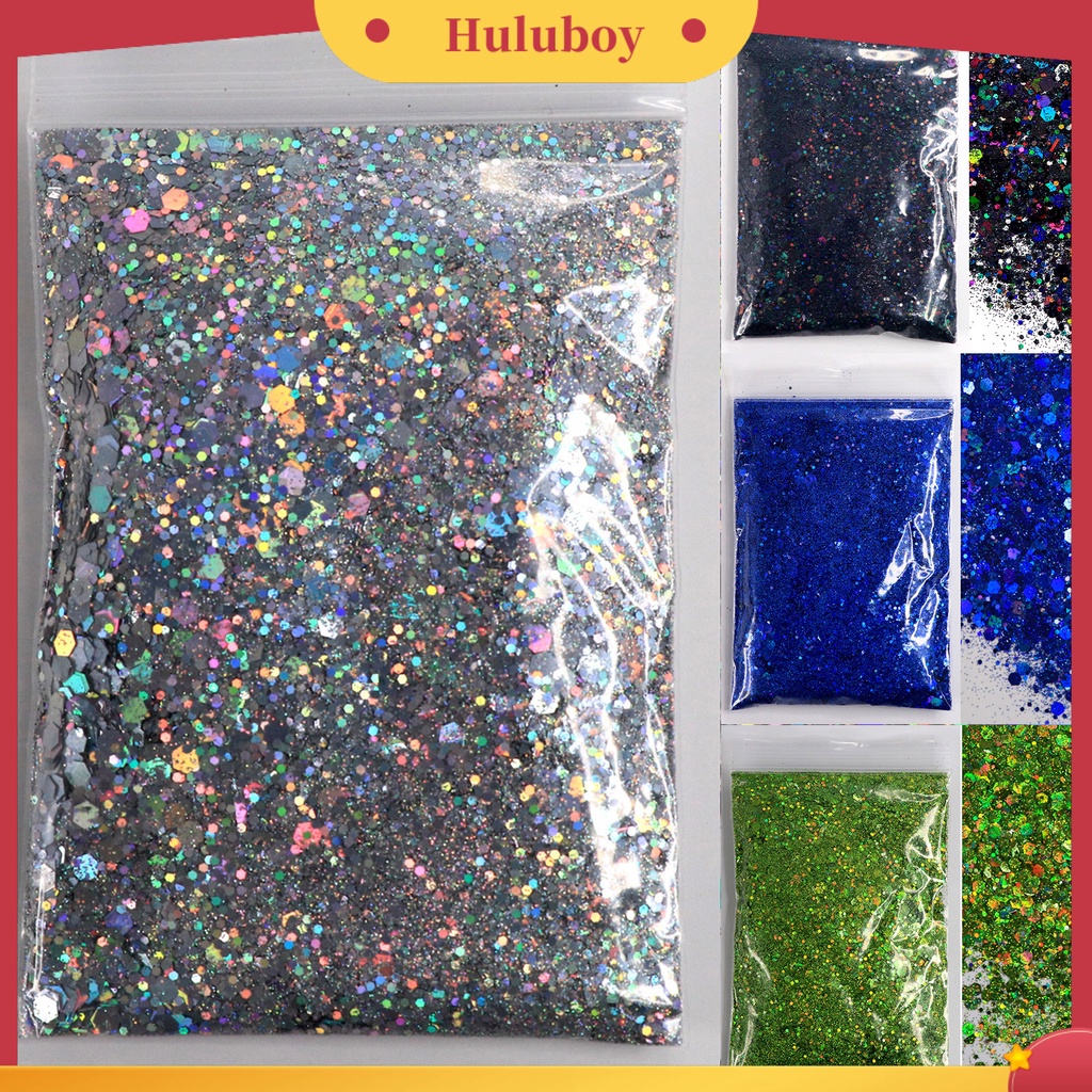 {In Stock} 50g Kuku Glitter Bubuk Manicure Sequin DIY Nail Art Ukuran Campur Berwarna Dekorasi Kuku Manicure Glitter Flake Perlengkapan Kuku