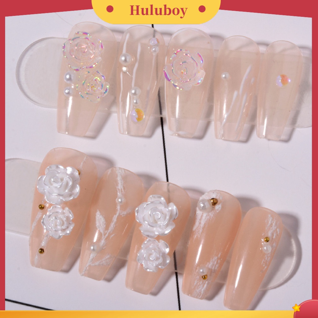 {In Stock} 30Pcs Bunga Dekorasi Kuku Glitter Gaya Aksesoris Kuku Bunga Buatan Nail Art Stud Untuk Salon