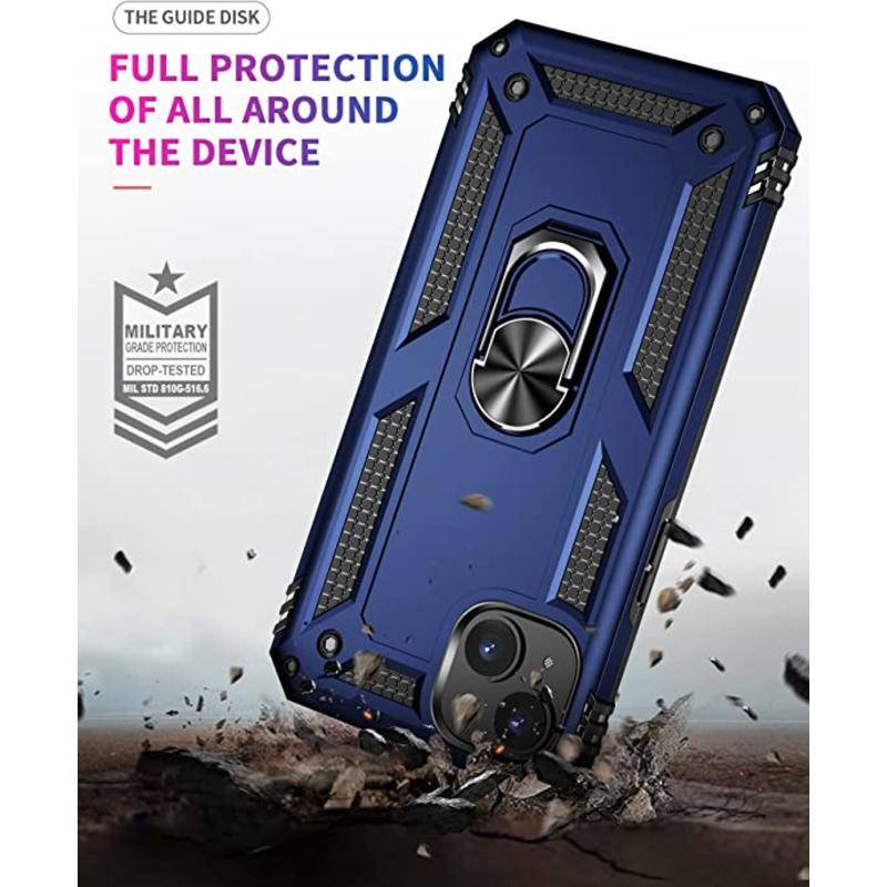 IPHONE Gaya Militer Drop Impact Untuk Iphone14 13 12 Pro MAX Case 360metal Rotating Ring Kickstand Holder Armor Heavy Duty Shockproof Case Untuk Iphone14 14Plus Phone Case