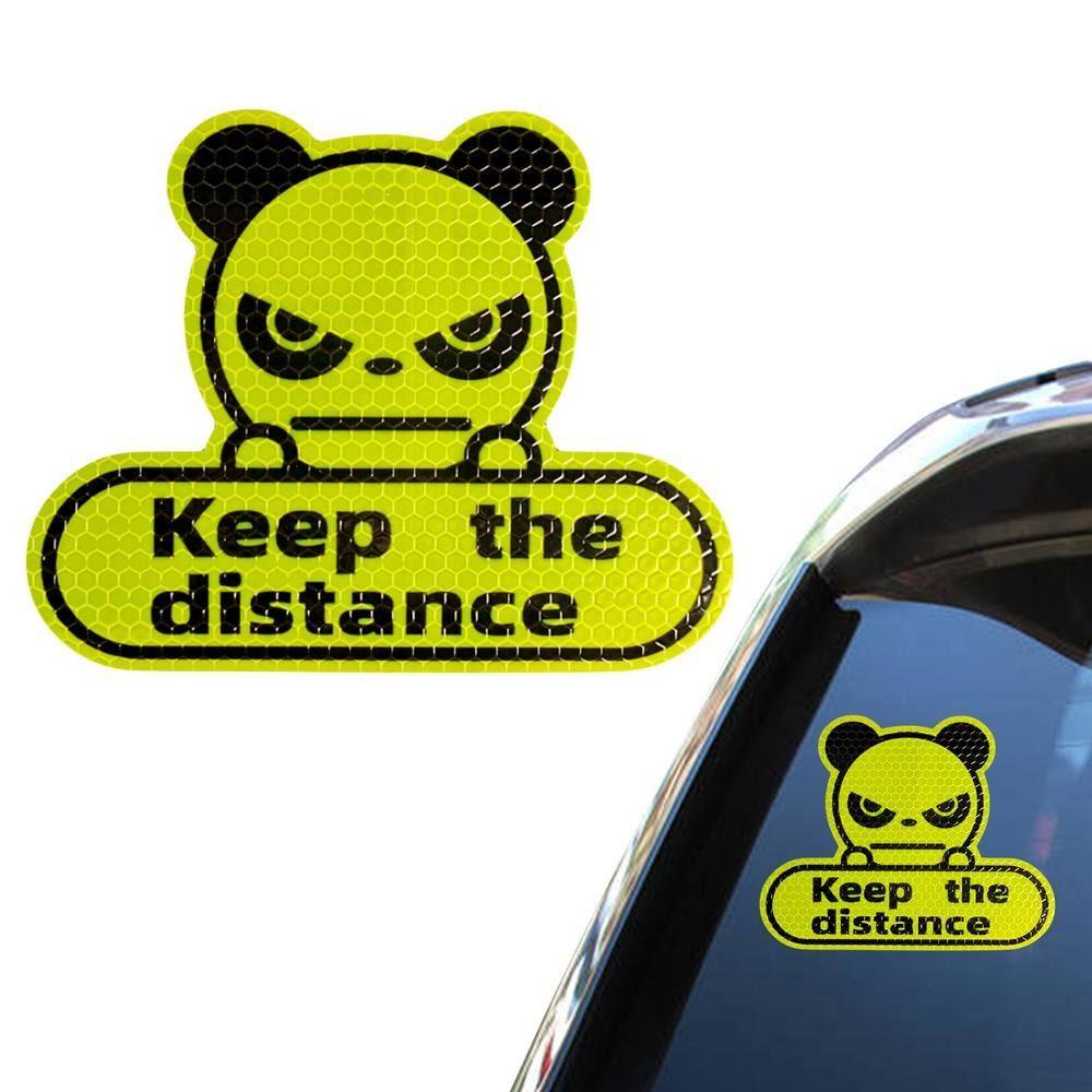 Lanfy Jaga Jarak Stiker Self-Adhesive Fluorescent Aksesoris Motor Dekorasi Kaca Dekorasi Aksesori Goresan Cover Mobil Panda Decal