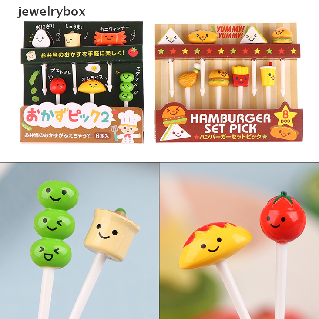 [jewelrybox] 6/8pcs Garpu Buah Mini Cola Fries Snack Dessert Kue Dekorasi Hewan Food Picks Butik