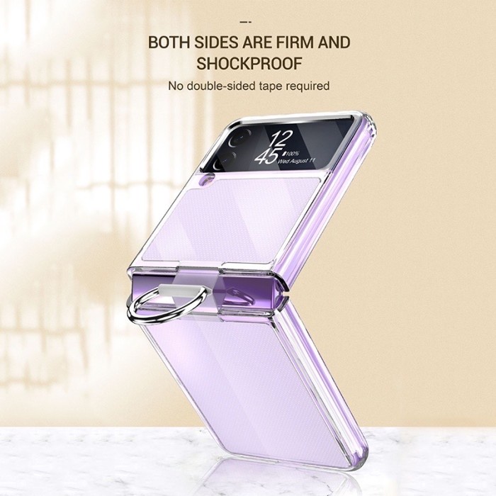 transparent shell with ring For Samsung Galaxy Z Flip 4 flip4