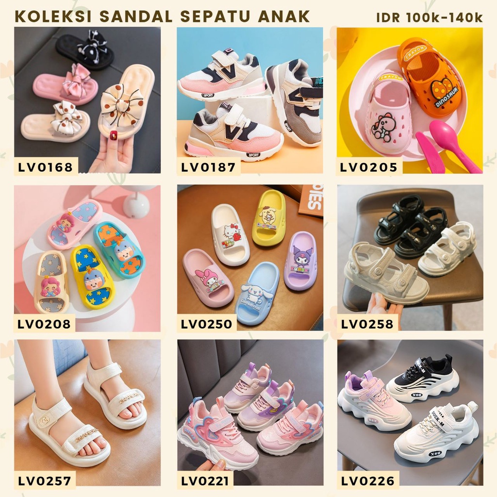 SHOEGALLERY LV0187  &quot;FREE BOX&quot; Sepatu Sneakers Import Anak Motif V