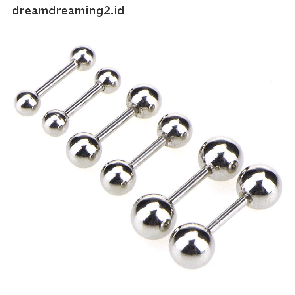 (hot) Anting Stainless Steel Barbel Telinga Tulang Rawan Tragus Helix Stud Bar//