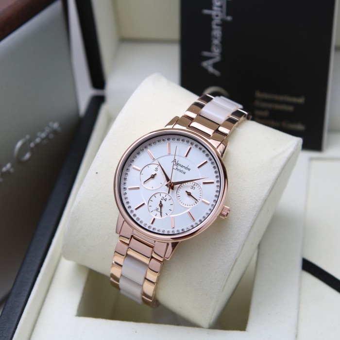 ALEXANDRE CHRISTIE AC 2A31 ROSEGOLD WHITE WANITA. ORIGINAL