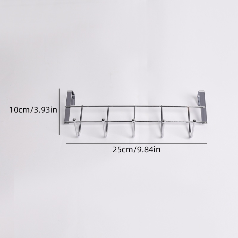 Portable Pintu Dipasang Dapat Dilepas Stainless Steel 5kait Kait/Lemari Hemat Ruang Rak Gantung Handuk/Pengait Penyimpanan Tas Topi Serbaguna