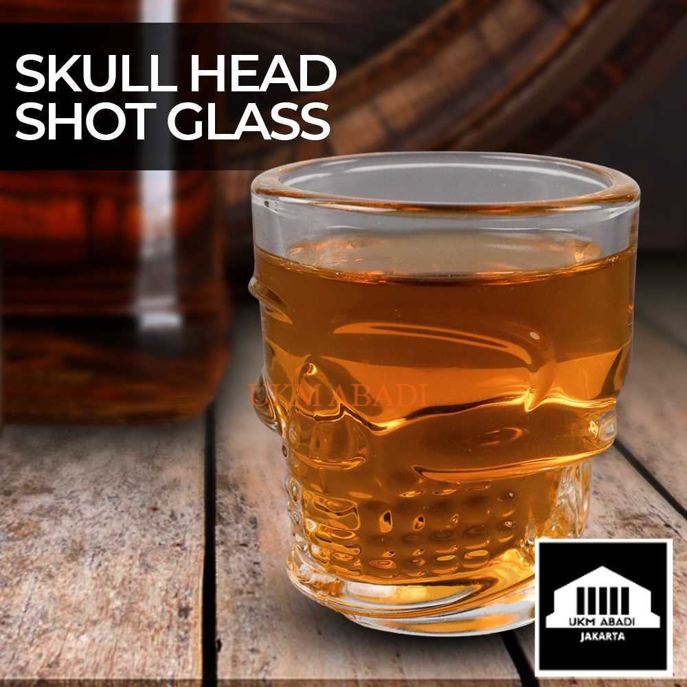 Gelas Shoot Tengkorak Whiskey Rock Glass Shot Skull Head Crystal M50