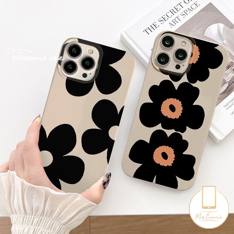 IPHONE Casing Ponsel Bunga Segar Putih Antik Antik Kompatibel Untuk Iphone11 14 13 12 Pro Max 7Plus XR X XS Max7 8 Plus SE 2020 Glossy Halus Shockproof Soft Cover