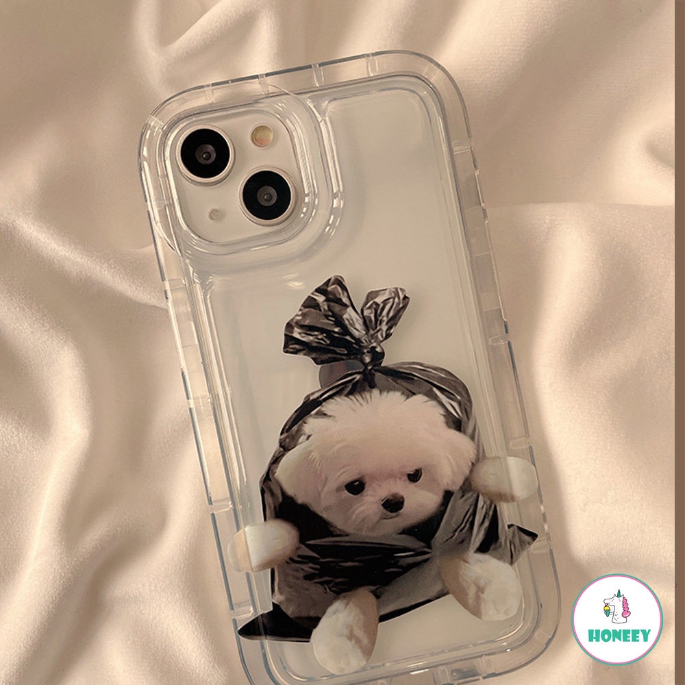 IPHONE Tas Plastik Lucu Transparan Mewah Penutup Ponsel Kucing Anjing Untuk Iphone14 11 12 13 Pro Max Shockproof Shell Untuk Iphone14 Case