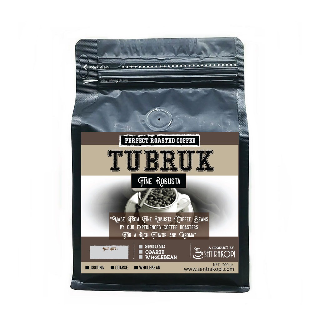 

Kopi Tubruk Premium 200 Gram - Sentra Kopi - Murni - Fine Robusta Coffee
