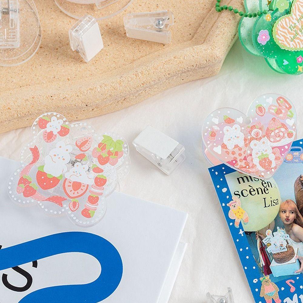 Lanfy Kertas Tetap Klip Lucu Perekat Aksesoris Kantor Scrapbooking Transparan Kertas Folder Binder Memo Clips