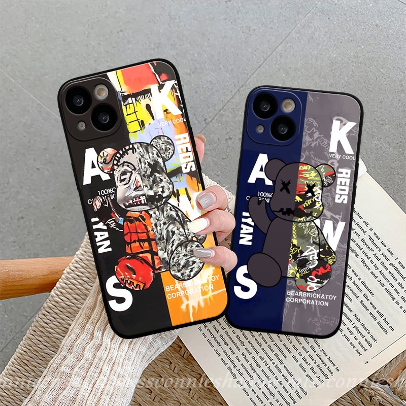 Redmi 12C A1 10 9T 9A 9 9C NFC Note9 8 11 11s 10s 10 Pro Plus MI 10 11 Lite 10T Poco M5 M3 M4 F3 F4 Pro X3 Pro M3 Trendy Brand Violent Bear Kaws Couple Lurus Soft Case Tepi