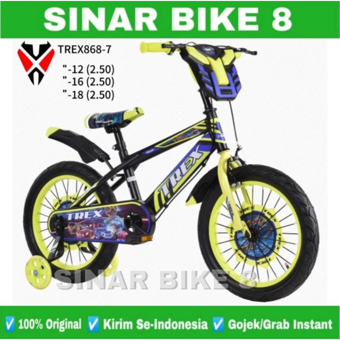 Sepeda Anak Laki BMX TREX VIPER 868-7 Ukuran 12&quot; 16&quot; dan 18 Inch Usia 2-8 Tahun