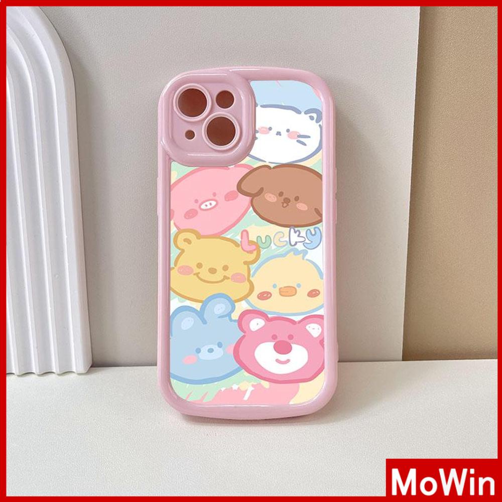 For iPhone 14 Pro Max iPhone Case Cream Pink TPU Soft Case Camera Cover Airbag Shockproof Cute Cartoon Bear Compatible with iPhone 13 Pro max 12 Pro Max 11 Pro Max xr xs max 7Plus