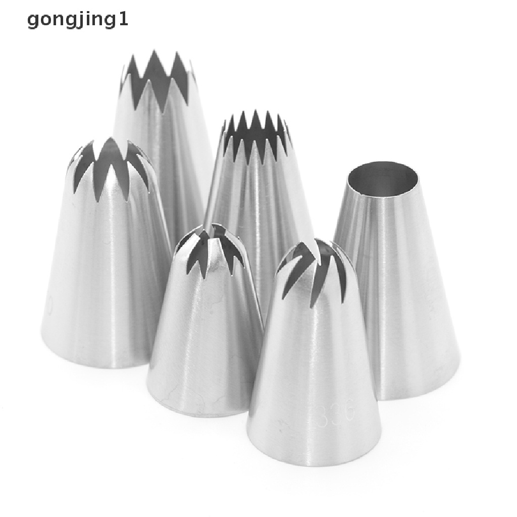 Ggg 6PCS/Set Cream Piping Nozzle Pastry Fondant Icing Tips Alat Baking Untuk ID Dapur