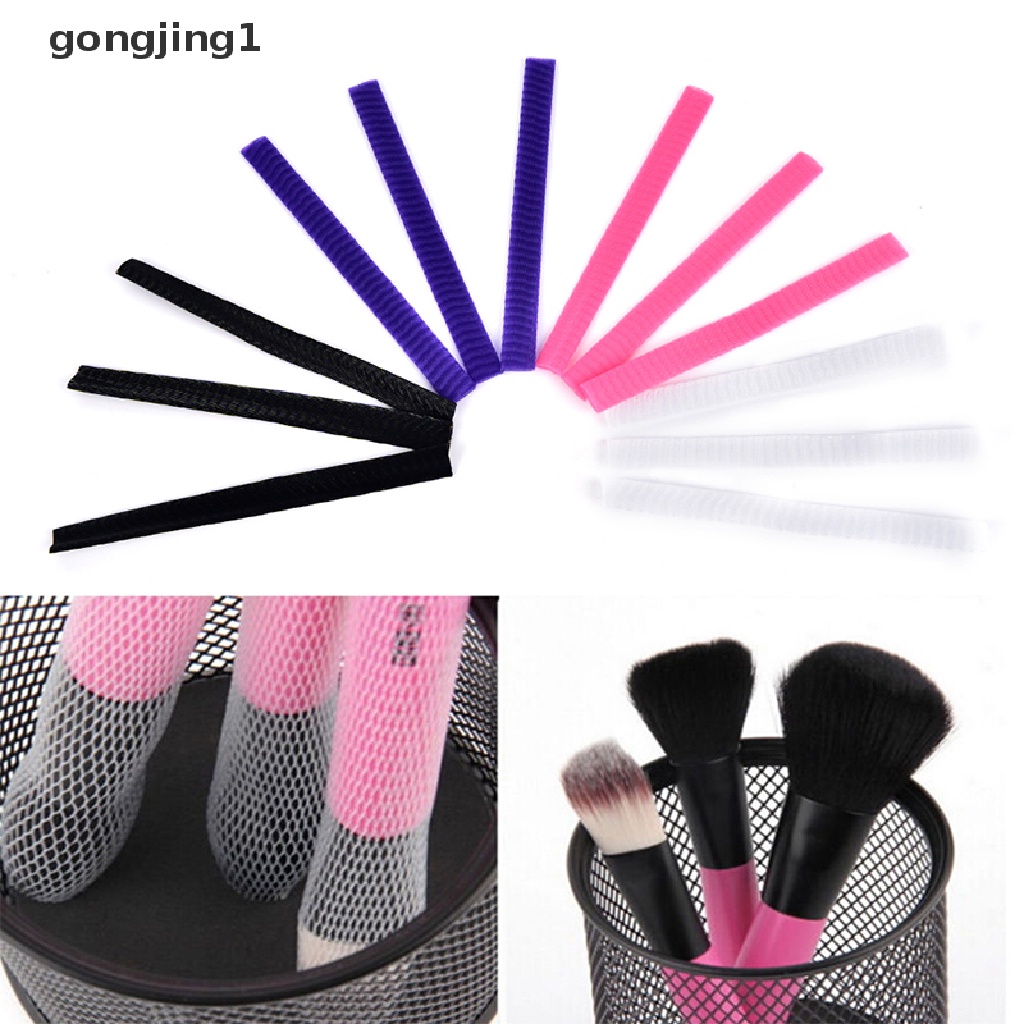 Ggg 10Pcs Brush Make Up Kosmetik Pen Netg Cover Mesh Sarung Pelindung Penjaga ID