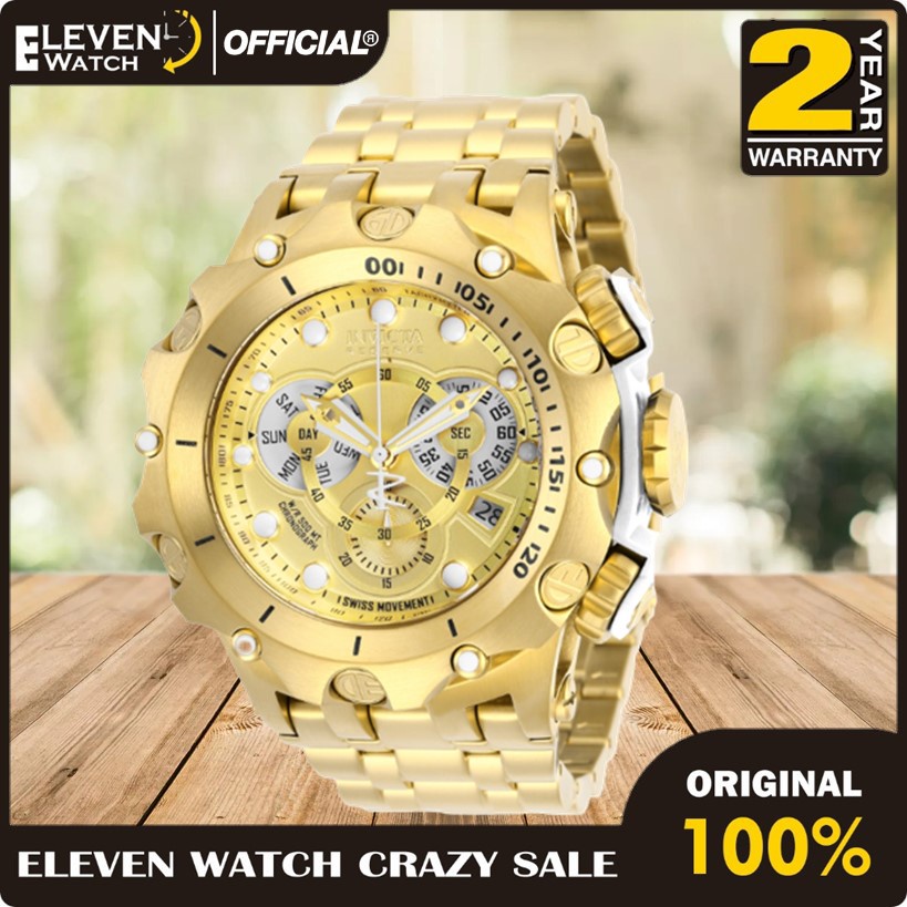 [Promo] Jam Tangan Pria Invicta 27792 Reserve Venom Chronograph Gold Dial Original BM Garansi 2 Tahu