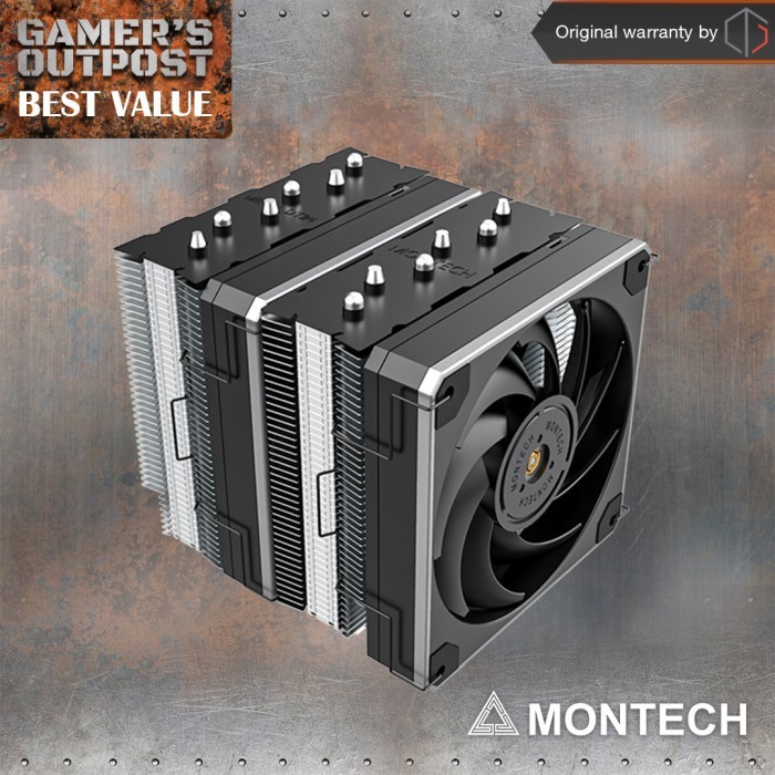 CPU Cooler MONTECH METAL DT24 BASE Dual Tower 12cms