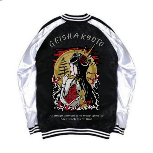 INDO - Jaket Baseball Sukajan Varsity Kucing Neko | Jaket Sukajan Jepang Victory Anime Cosplay Genji
