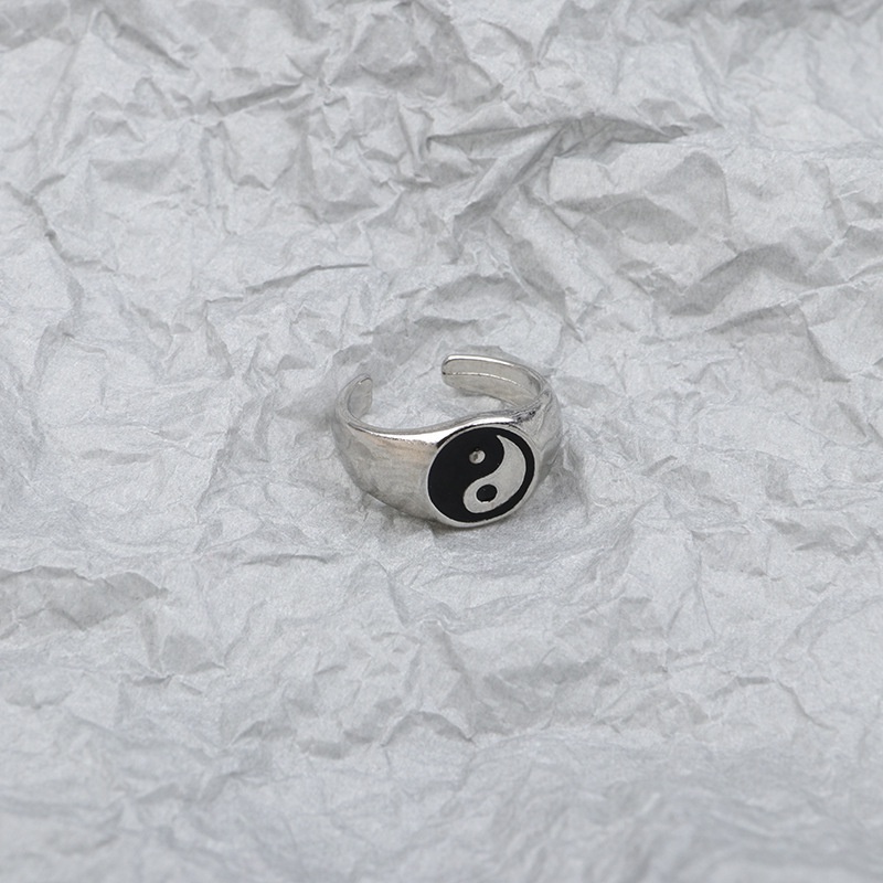 Cincin Gosip Retro Yin Yang Gaya Etnik Anti Karat Cincin Aksesoris Fashion Unik