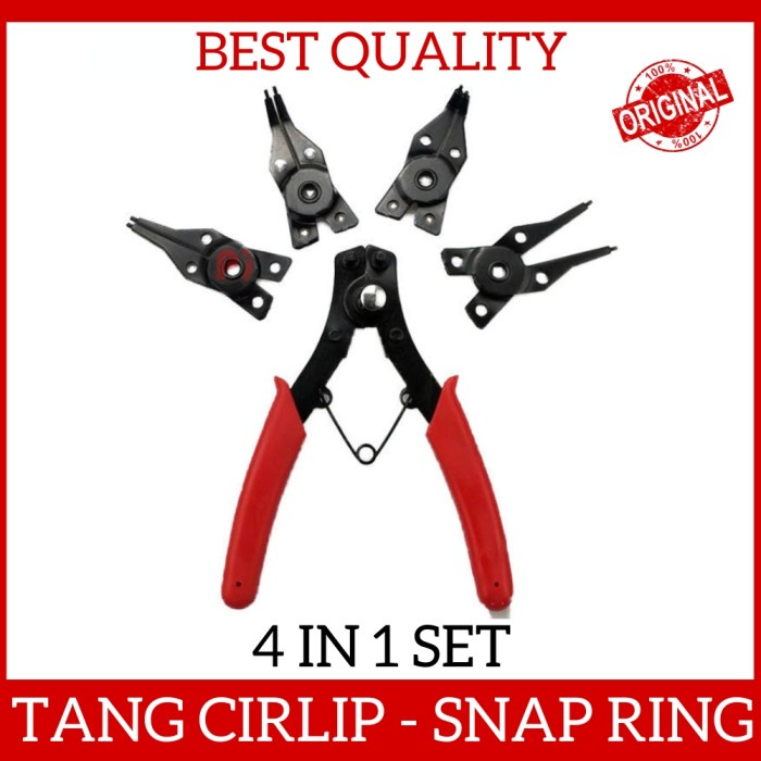 Tang 4 in 1 Circlip Plier Set Untuk Membuka dan Memasang Snap Ring