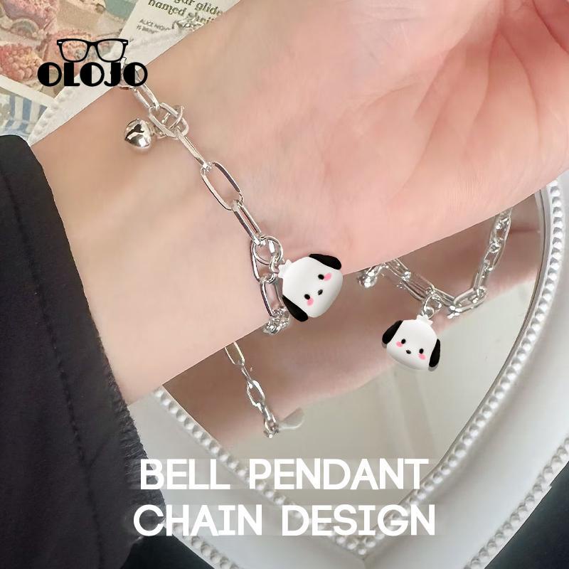 【COD】Gelang Lonceng Sanrio Indah Pochacco Bell Gelang Pasangan Teman Siswa Hadiah Gelang Yang Dapat Disesuaikan