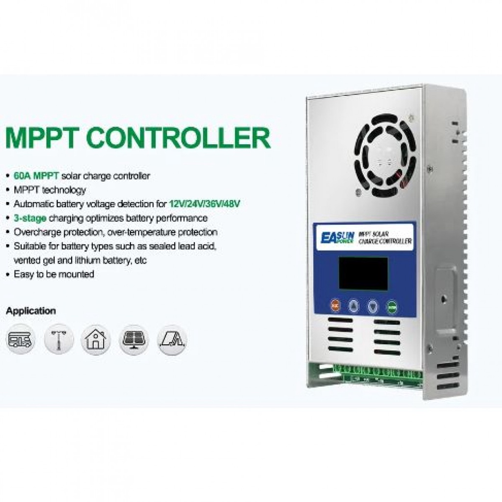 Solar Charge Controller MPPT Regulator Identifikasi Otomatis 60A