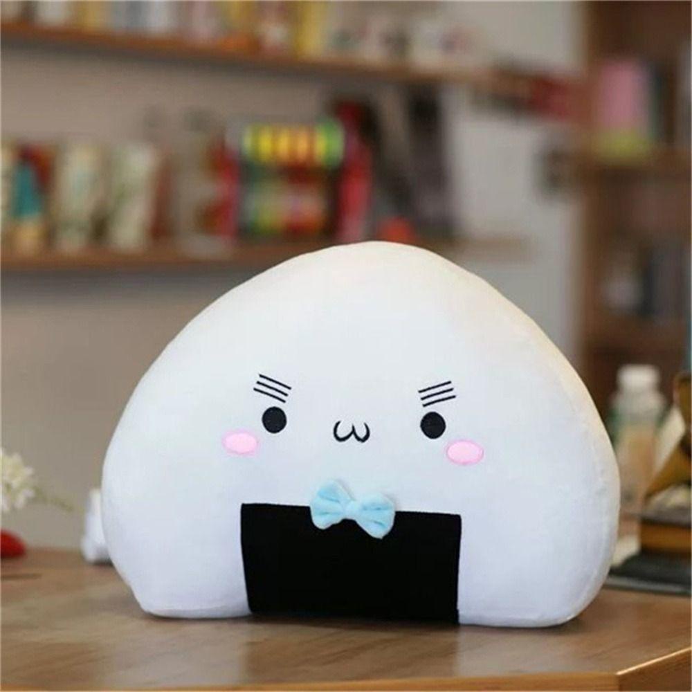 Lanfy Rice Ball Mainan Mewah Lembut Jepang20/36cm Elemen Kedua Putih Mini Sushi Plush Cushion