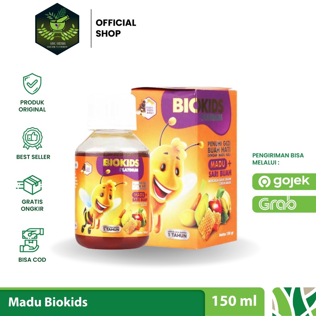 BIOKIDS BIO KIDS PLATINUM - Madu Plus Sari Buah 150gr ORIGINAL